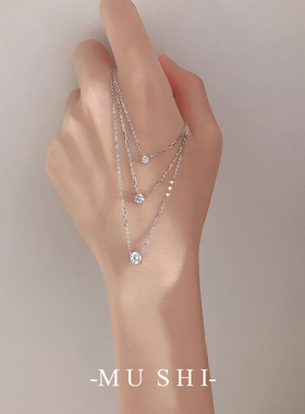 四爪闪钻项链简约设计感小众气质