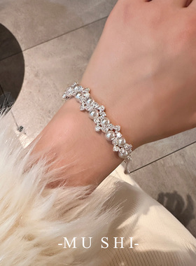 繁星如你玫瑰珍珠手链女