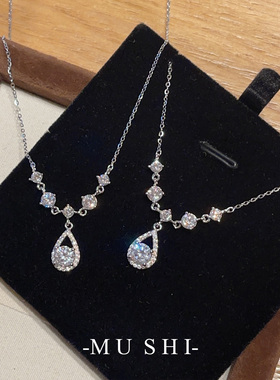 鱼人之泪项链女通体s925纯银超闪