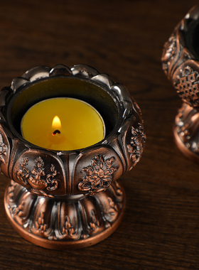 供佛长明灯烛台吉祥手工雕花酥油