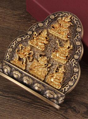 密宗佛前桌面摆件六财神水财神纯铜家居客厅玄关供佛摆件供具