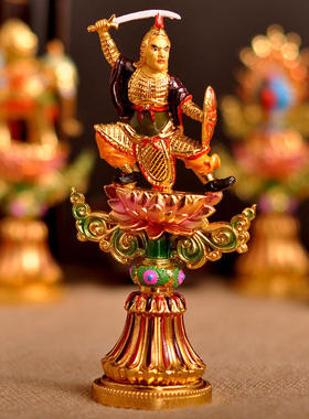 密宗佛堂供品合金镀金轮王七政宝摆件/高脚轮王七珍 特大号高27cm