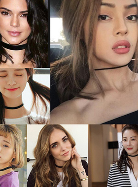 不掉色宽款choker简约女细款项圈