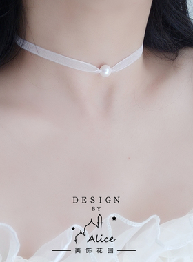 浪漫超仙绑带蝴蝶结设计锁骨链女