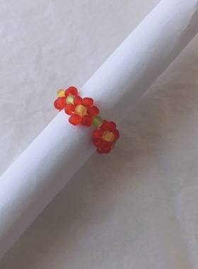 花朵戒指25元拉手雅风串珠编织