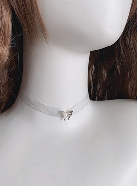 25元包邮朵拉手作夏日雪纱仙女choker蝴蝶丝带女短款颈带项圈饰品