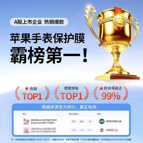 绿联适用iwatch保护膜S11/SE3苹果手表膜applewatchS10软膜serieS9水凝S7膜S8/6/5/4钢化膜Ultra3/2屏幕贴膜 - 图0