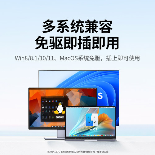 绿联usb转rs485/422/232串口线工业级九针db9针数据调试接口通讯模块芯片连接笔记本和电脑口转接头转换器 - 图1