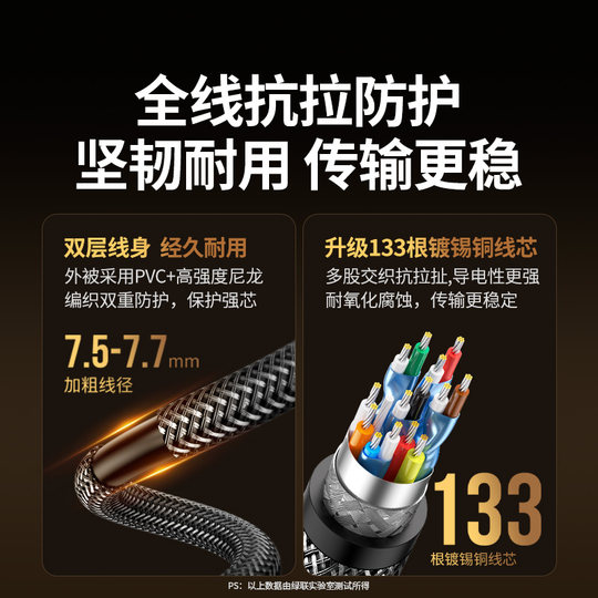 绿联hdmi2.1高清线连接8k笔记本电脑电视4k显示器屏144hz数据延长