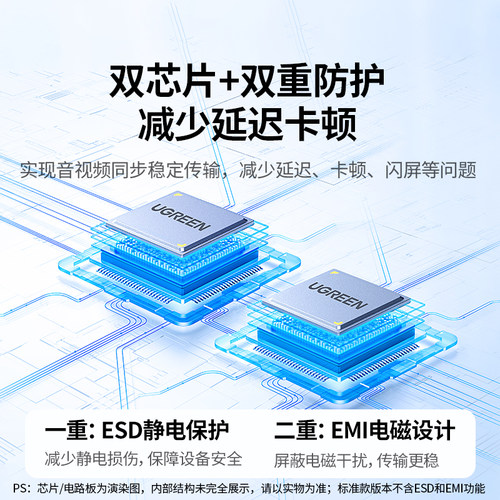 绿联hdmi分配器一分二同时显示一进二出分屏器4k高清线接电脑音视频信号分频转换一拖二扩展切换画面同屏共享 - 图3
