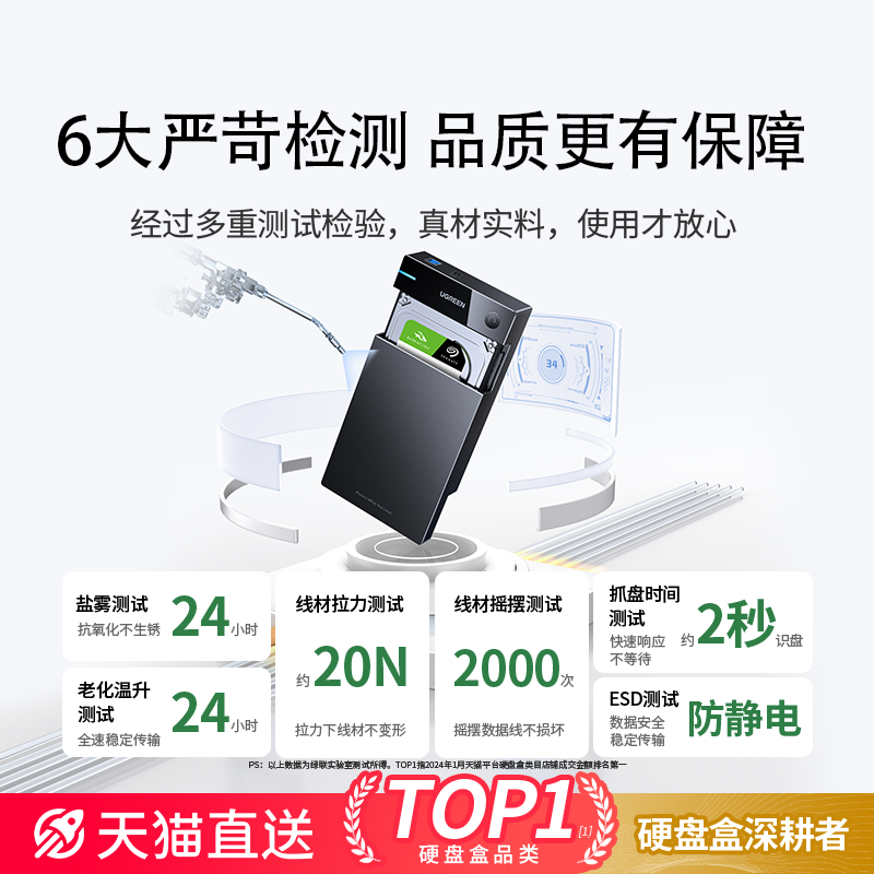 绿联移动硬盘盒子3.5/2.5英寸外接usb3.0机械固态sata台式机电脑 - 图3