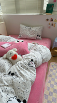 Pear Dreams Milk Sweet Puppy Autumn Winter Milk Suede Four Pieces of Thickened Warm Bed Quilt Cover Coral Suede Bedding