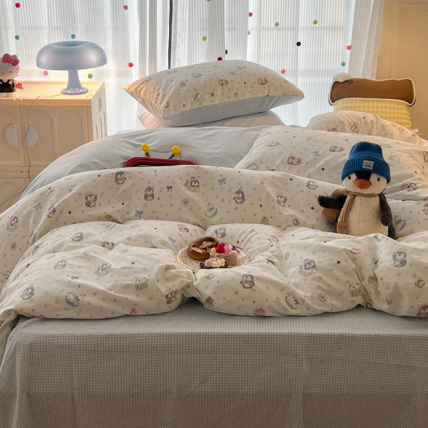 梨梦 ins可爱少女心卡通学生宿舍纯棉四件套全棉床单被套床上用品,淘宝优惠券,粉丝福利购,淘宝优惠卷