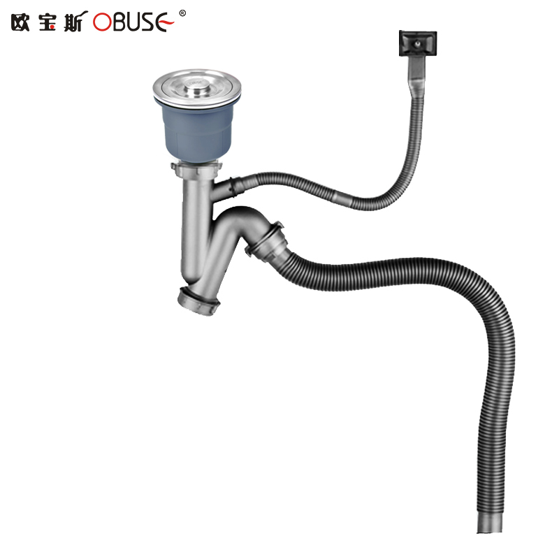 欧宝斯OBUSE不锈钢菜盆下水器SUS304材质去水头厨房水槽提篮防臭-图2