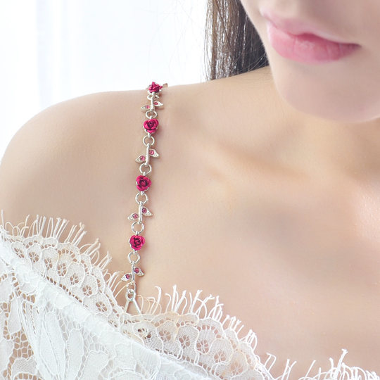 隐形内衣带肩带挂脖透明水钻文胸肩带女防滑婚纱礼服胸罩吊带裙子