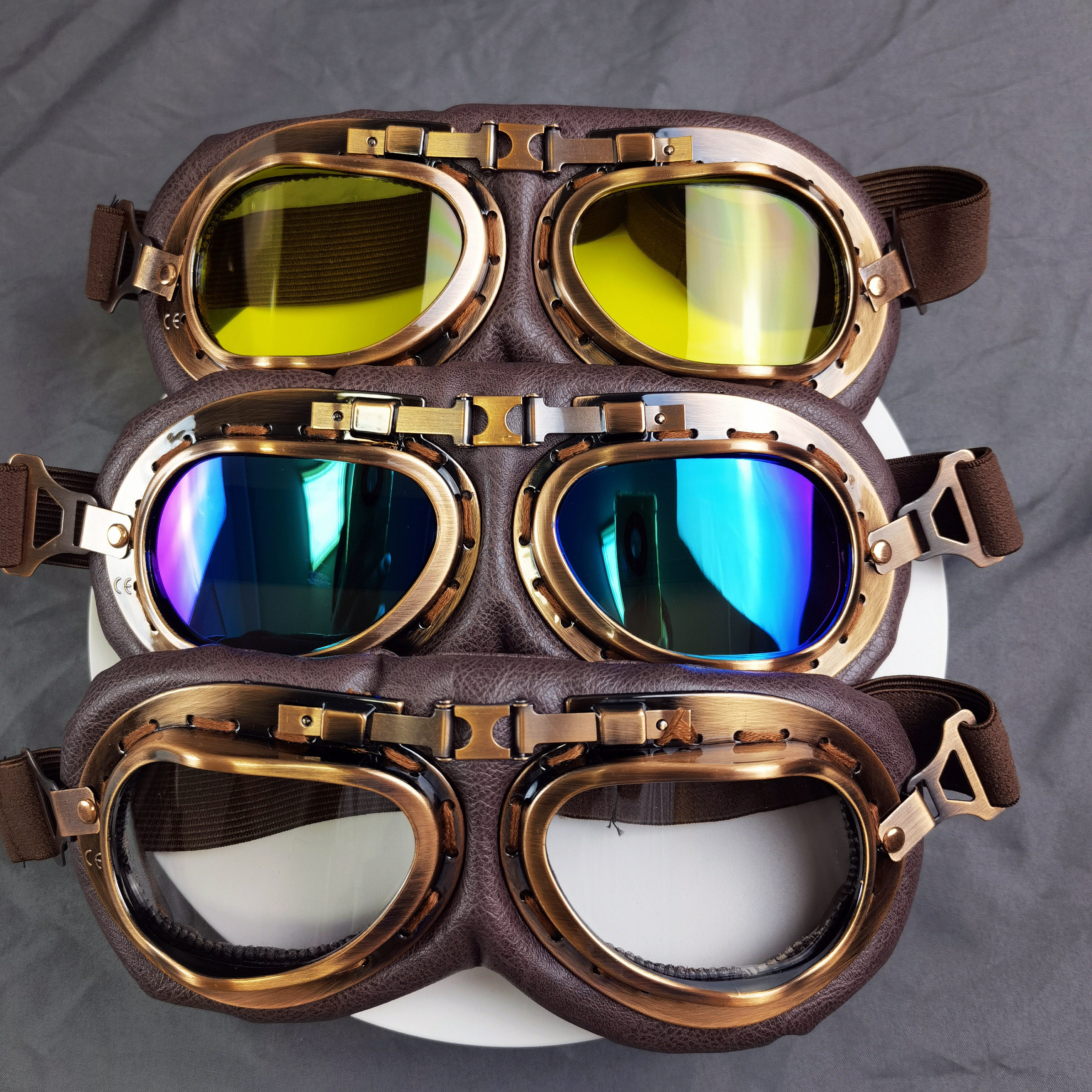 复古半盔头盔风镜机车电动车摩托车防风沙骑行飞行护目镜遮光眼镜,淘宝优惠券,粉丝福利购,淘宝优惠卷