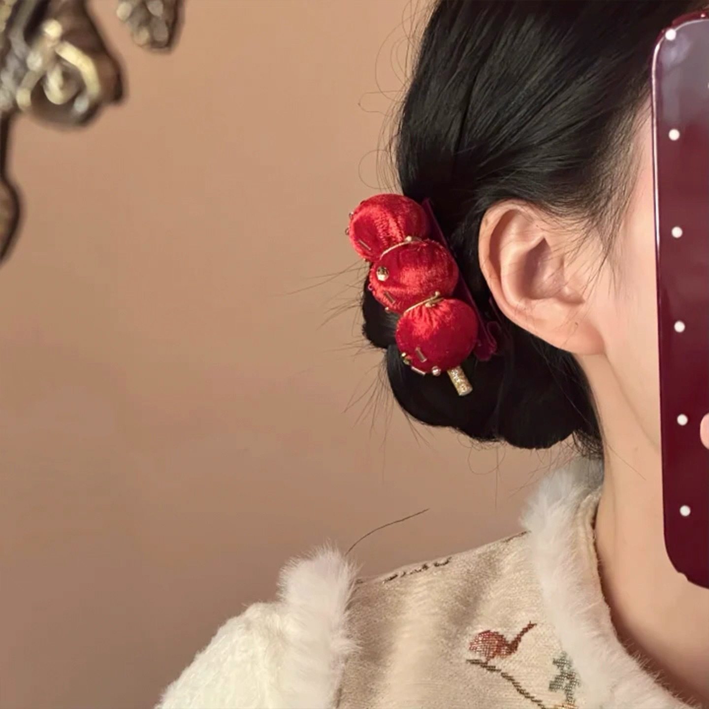 年味浓浓 红色好运糖葫芦新年发夹可爱氛围感喜庆发卡头饰2025新,淘宝优惠券,粉丝福利购,淘宝优惠卷