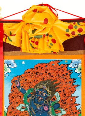 金刚手唐卡画像西藏仿手绘装饰画
