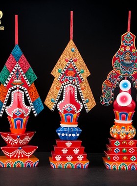 尼泊尔三根本朵玛民族风藏式摆件