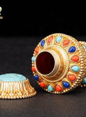 藏传慧宝迷你宝瓶莲花摩尼供瓶