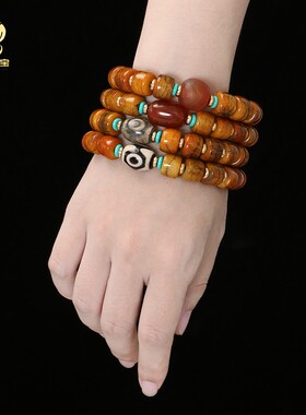 西藏式老料牦牛骨手串
