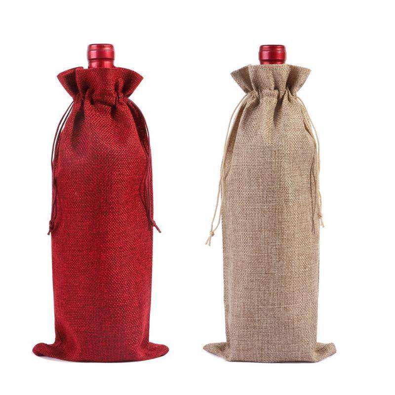 红酒袋葡萄酒瓶袋礼品圣诞亚麻布酒袋礼盒包装logo可定制加厚手提 - 图3
