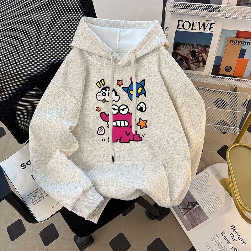 2025新款花灰色美式复古卡通印花连帽卫衣男女秋冬季加绒宽松外套,淘宝优惠券,粉丝福利购,淘宝优惠卷