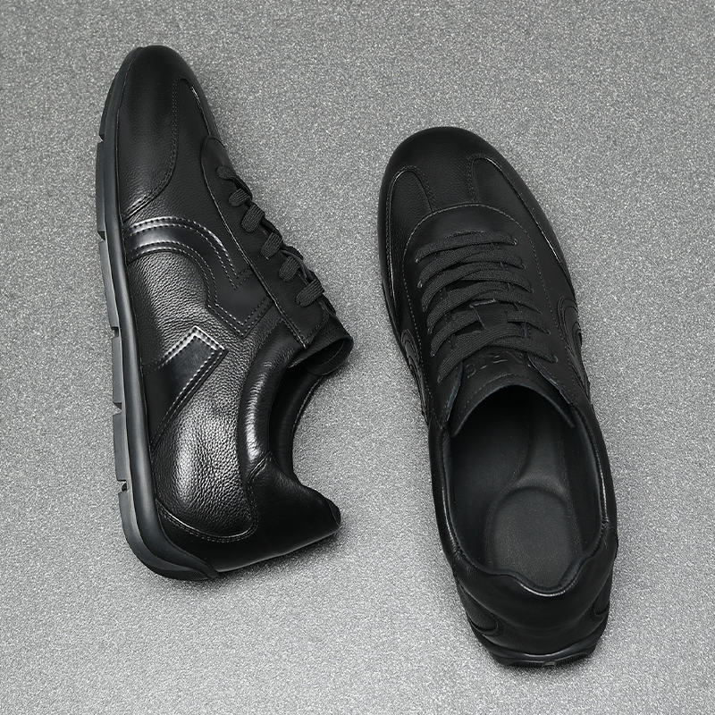 2026春季新款德训鞋男真皮黑色潮牌高端休闲皮鞋软牛皮豆豆板鞋男,淘宝优惠券,粉丝福利购,淘宝优惠卷