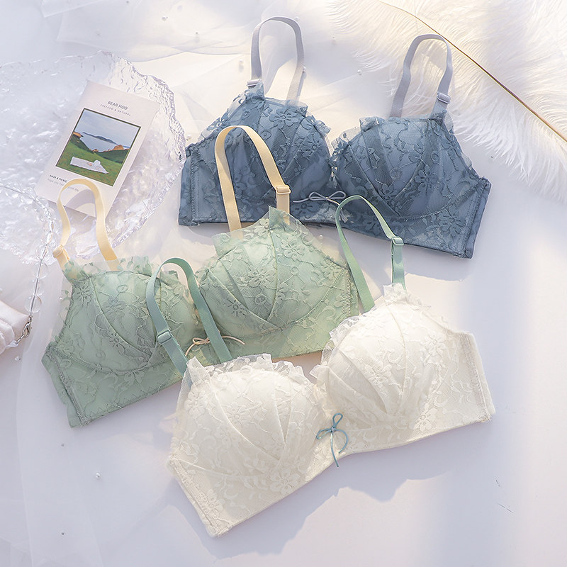 少女夏季小胸聚拢无钢圈防下垂胸罩 嫦香诗文胸