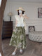 Zhang Sesou 25SS ນາງສາວ Romandy ເສື້ອ V-neck French ruffled sleeves small flyated top chic