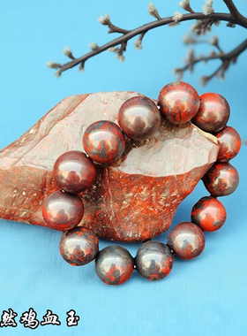 男士鸡血玉佛珠玉石手串