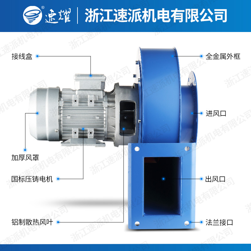 浙江速派yn5-47小型锅炉引风吸风机烟囱釆暖炉耐高温工业离心风机-图2