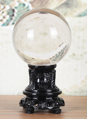 白水晶球摆件白色透明玻璃圆球