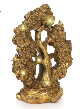 纯铜摇钱树摆件大号招财发财树