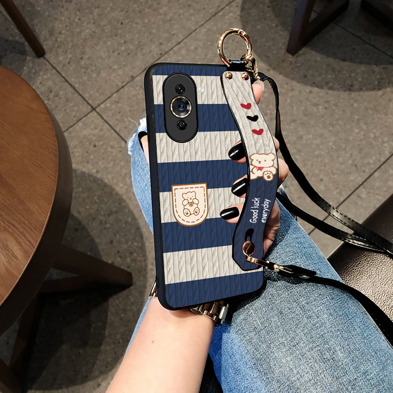 Aimak适用华为nova14Ultra手机壳nova12活力版保护套nova13pro外壳10SE皮质感6789腕带款11毛衣熊斜挎挂绳女 - 图0