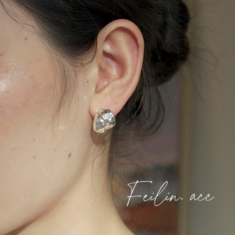 《热可可》法式双层半环耳环轻奢小众设计感金属碎碎冰耳钉耳饰女,淘宝优惠券,粉丝福利购,淘宝优惠卷