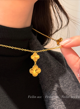 设计感小众四叶草项链