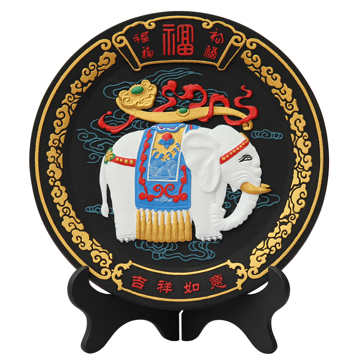 炭雕工艺品太平有象吉祥如意大象摆件客厅乔迁礼品家居装饰品摆设