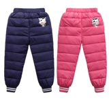 Детские утепленные удерживающие тепло зимние бархатные штаны с пухом для мальчиков для раннего возраста, детская одежда, свободный крой, высокая талия, утиный пух