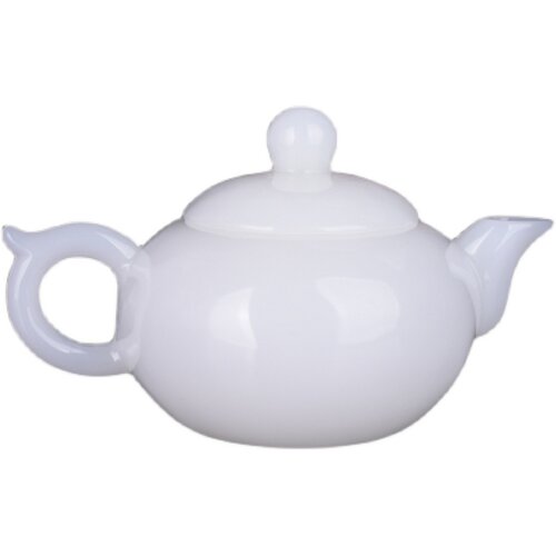 新疆和田玉茶壶酒壶和田白玉茶具把把壶酒壶酒具玉石摆件手把件 - 图0