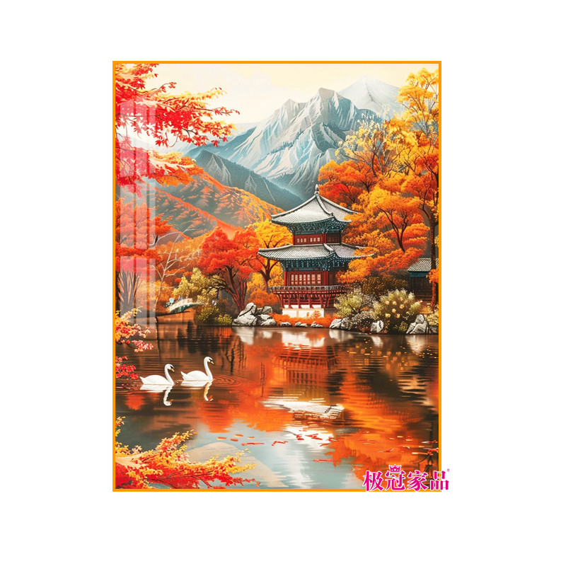 秋天风景钻石画2026新款客厅手工diy砖石贴画高难度山水画十字绣