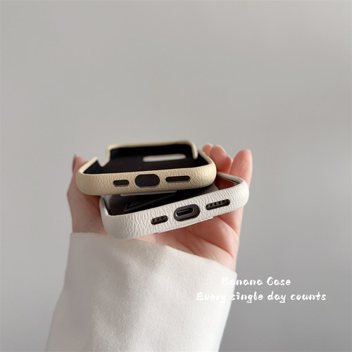 韩国ins小众趣味立体格纹纽扣半包皮质适用16promax苹果16pro手机壳iphone15新款14promax简约13/12pro保护套 - 图3