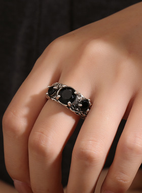 银色方锆石简约时尚男女式开口戒指跨境新品