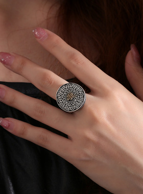 复古做旧戒指女ins小众设计感高级轻奢气质百搭食指戒