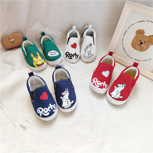 Daily order with slight flaws rody children's slip-on canvas shoes cartoon baby shoes soft sole spring and autumn shoes for boys and girls