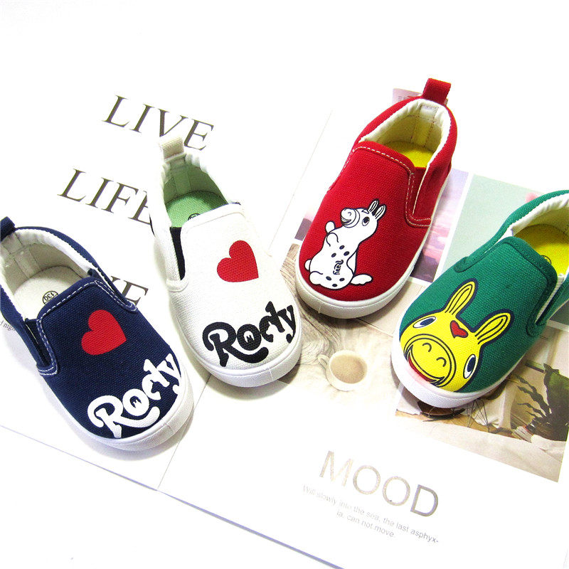 春季新款外贸儿童一脚蹬帆布鞋小童球鞋软底宝宝鞋子潮童男女童鞋