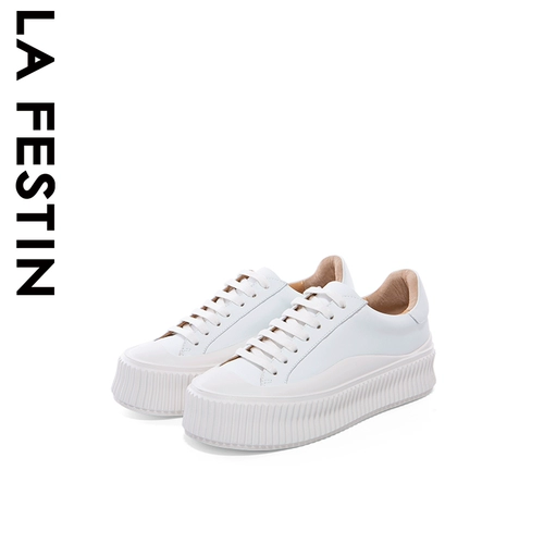 Универсальная белая белая обувь на платформе для отдыха, из натуральной кожи, коллекция 2023
