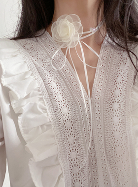 花朵网纱爱心女绑带choker