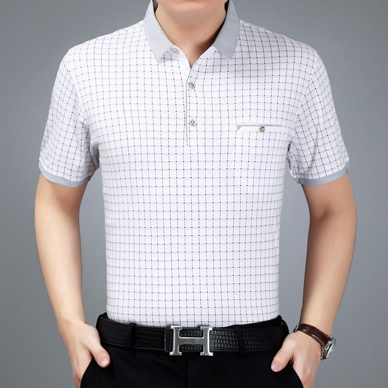 上衣服夏季丝光棉男士短袖 恤衫薄款爸爸装 t 夏装中年男装翻领 polo 上衣服夏季丝光棉男士短袖 恤衫薄款爸爸装 t 夏装中年男装翻领 polo