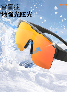 【雪山护目镜】可套近视防雪盲症